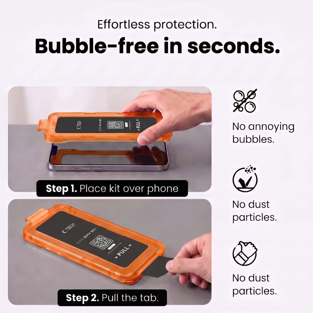 Apsauginis stiklas Tech-Protect Quick Set Spy+ Privacy, Apple iPhone 18 Pro Max, 2 vnt. -- iPhone 18 Pro Max