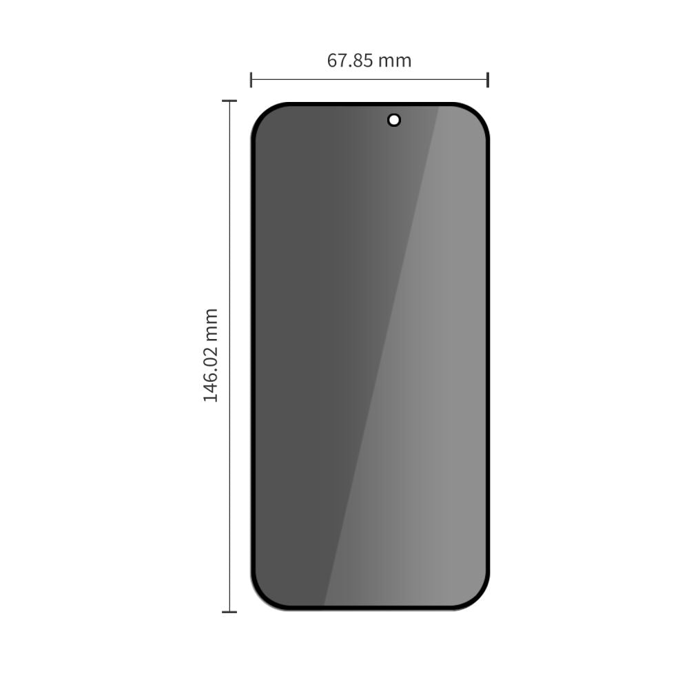 Apsauginis stiklas Tech-Protect Glass SPY+ Privacy, iPhone 18 Pro, 2 vnt. -- iPhone 18 Pro