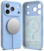 Dėklas Ringke Silicone Magnetic MagSafe iPhone 17 Pro / 18 Pro, šviesiai mėlynas -- iPhone 17 Pro, iPhone 18 Pro