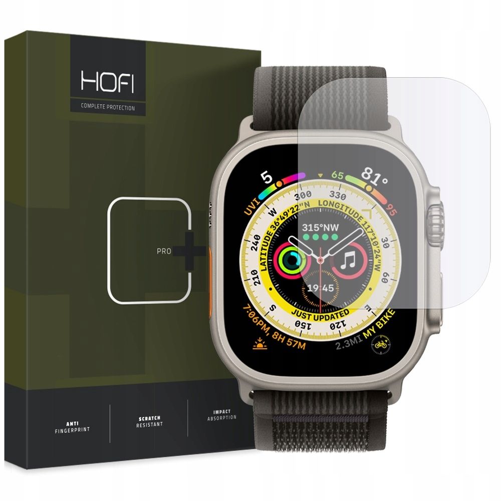 Apsauginis stiklas Hofi Glass Pro+ Apple Watch Ultra 1 / 2 / 3 (49 mm) Skaidrus -- Apple Watch Ultra 49mm, Apple Watch...