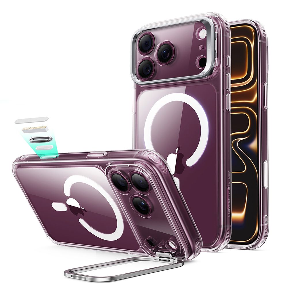 Dėklas ESR Classic Hybrid Kickstand MagSafe iPhone 17 Pro / 18 Pro, skaidrus -- iPhone 17 Pro, iPhone 18 Pro