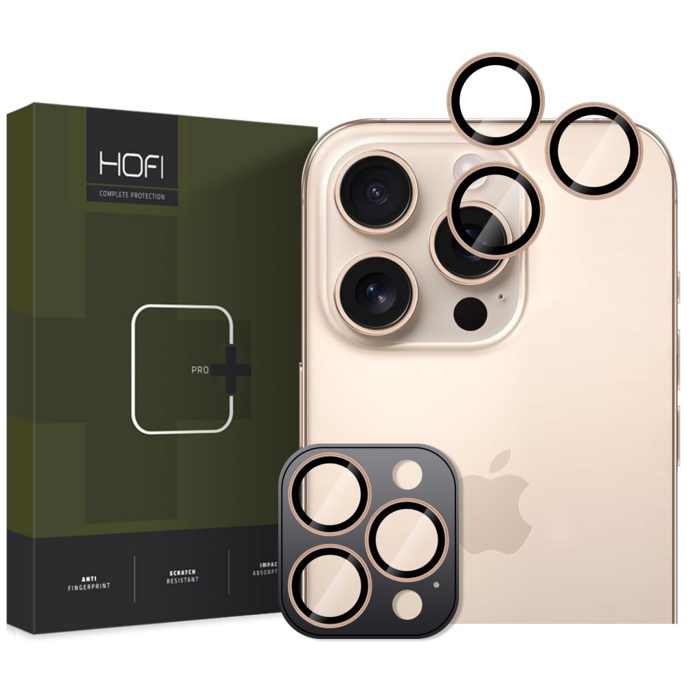 Kameros apsauginis stiklas Hofi Camring Pro+ iPhone 16 Pro / 16 Pro Max / 17 Pro / 17 Pro Max Desert Titanium -- iPhone...
