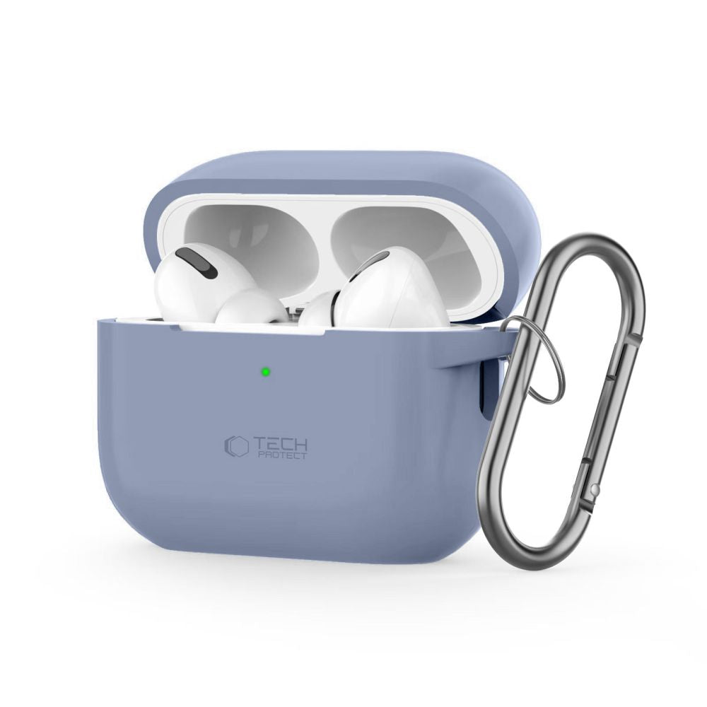 Dėklas Tech-Protect Silicone Hook Apple AirPods Pro 1 / 2, šviesiai mėlynas -- AirPods Pro (1 gen.), AirPods Pro (2 gen.)