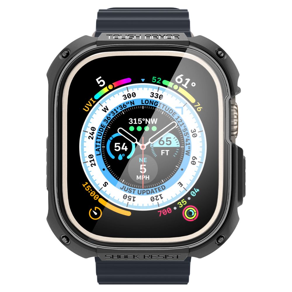 Dėklas Spigen Tough Armor Apple Watch Ultra 1 / 2 (49 mm), juodas -- Apple Watch Ultra (49 mm), Apple Watch Ultra 2 (49 mm)