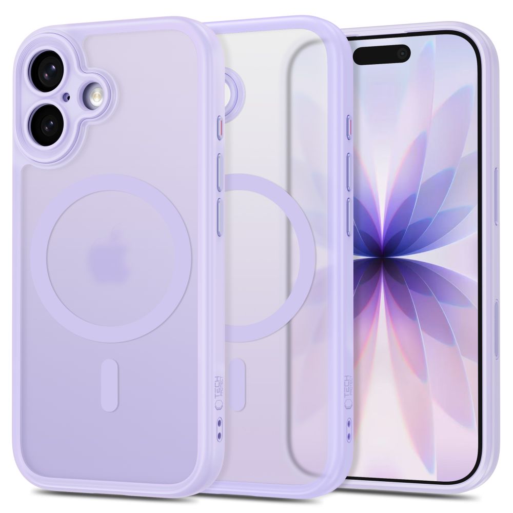 Dėklas Tech-Protect MagPeak MagSafe CC iPhone 17, matinis violetinis -- iPhone 17