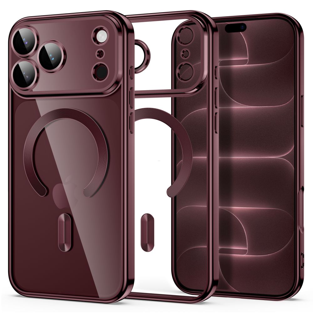 Dėklas Tech-Protect MagFlex MagSafe iPhone 17 Pro Max / 18 Pro Max, blizgios bordo spalvos -- iPhone 17 Pro Max, iPhone...