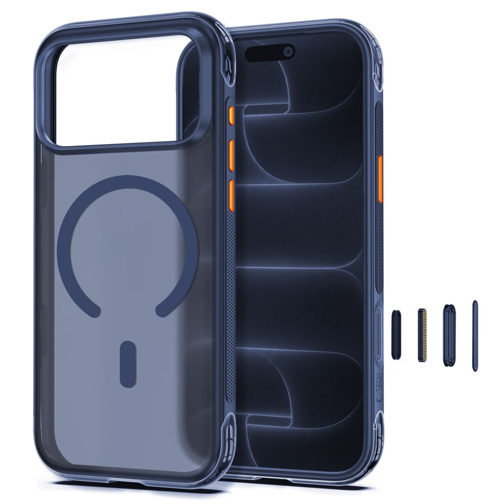 Dėklas Tech-Protect MagAir MagSafe CC iPhone 17 Pro / 18 Pro, matinis tamsiai mėlynas -- iPhone 17 Pro, iPhone 18 Pro
