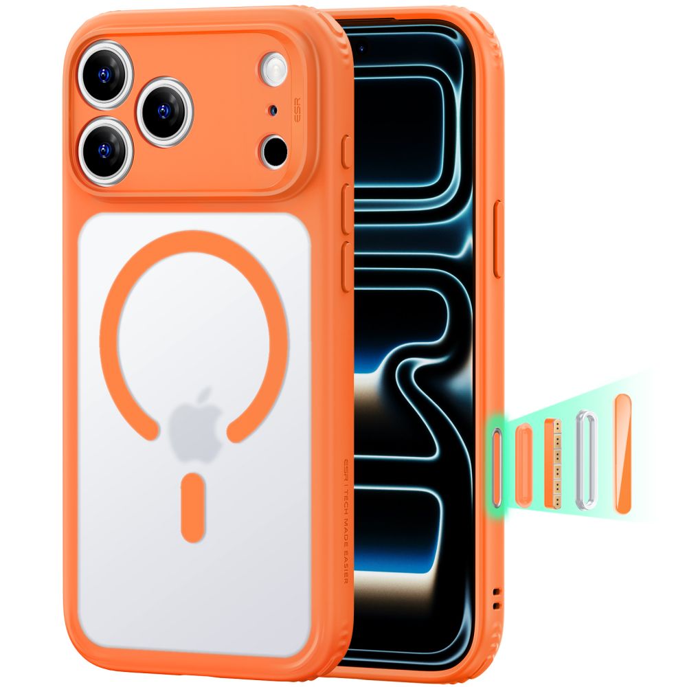 Dėklas ESR Classic Hybrid MagSafe iPhone 17 Pro / 18 Pro, matinis oranžinis -- iPhone 17 Pro, iPhone 18 Pro
