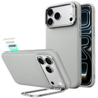 Dėklas ESR Leather Kickstand MagSafe iPhone 17 Pro Max / 18 Pro Max, pilkas -- iPhone 17 Pro Max, iPhone 18 Pro Max