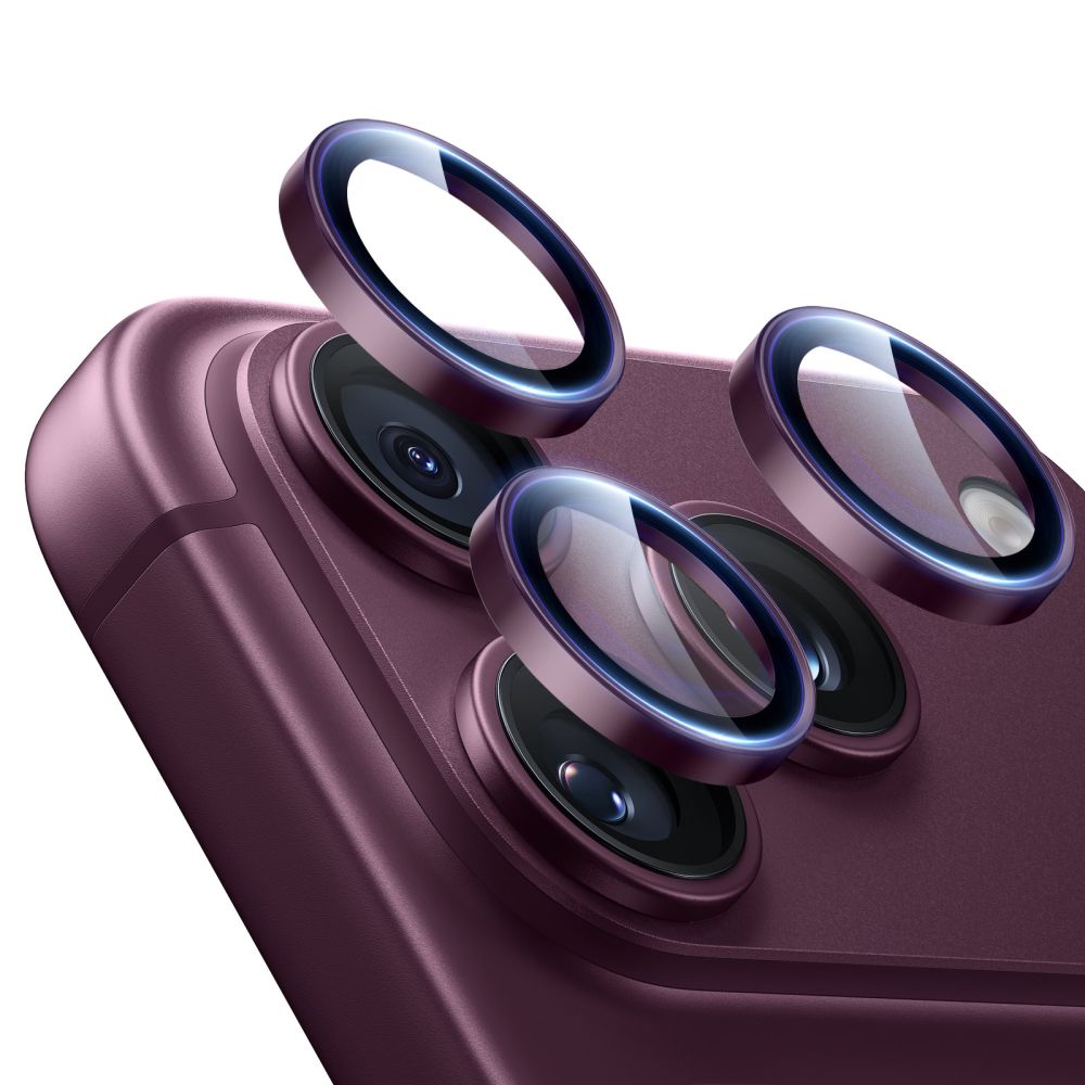 Kameros apsauginis stiklas ESR Armorite iPhone 18 Pro / 18 Pro Max, tamsiai bordinis -- iPhone 18 Pro, iPhone 18 Pro Max
