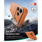 Dėklas ESR Cyber Tough Kickstand MagSafe iPhone 17 Pro / 18 Pro, oranžinis -- iPhone 17 Pro, iPhone 18 Pro