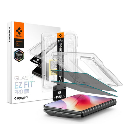 Apsauginis stiklas su privatumo filtru Spigen Glas.tR EZ Fit Pro AC HD Privacy iPhone Duo, 2 vnt. -- iPhone Duo