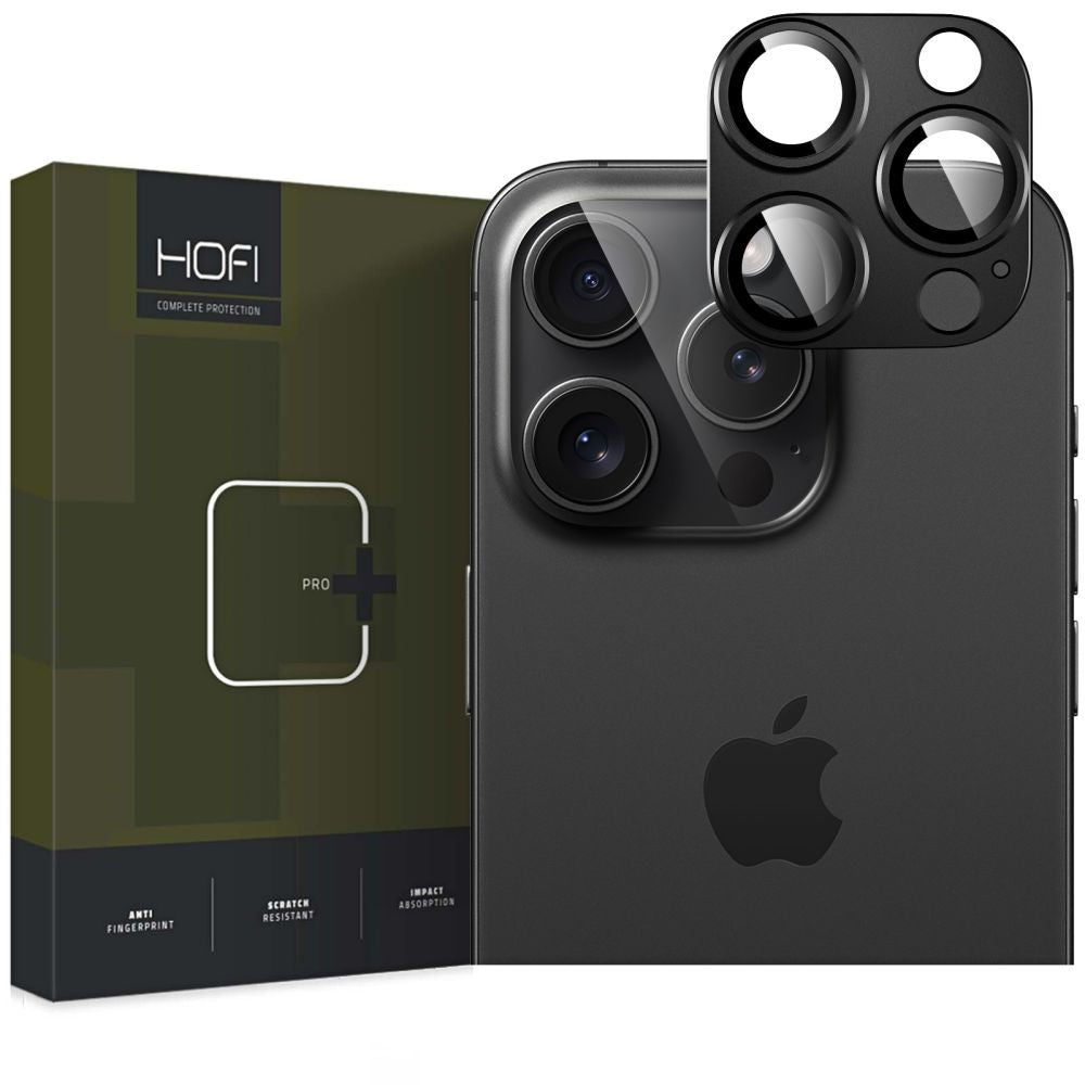 Kameros apsauginis stiklas Hofi FullCam Pro+ iPhone 16 Pro / 16 Pro Max, juodas -- iPhone 16 Pro, iPhone 16 Pro Max