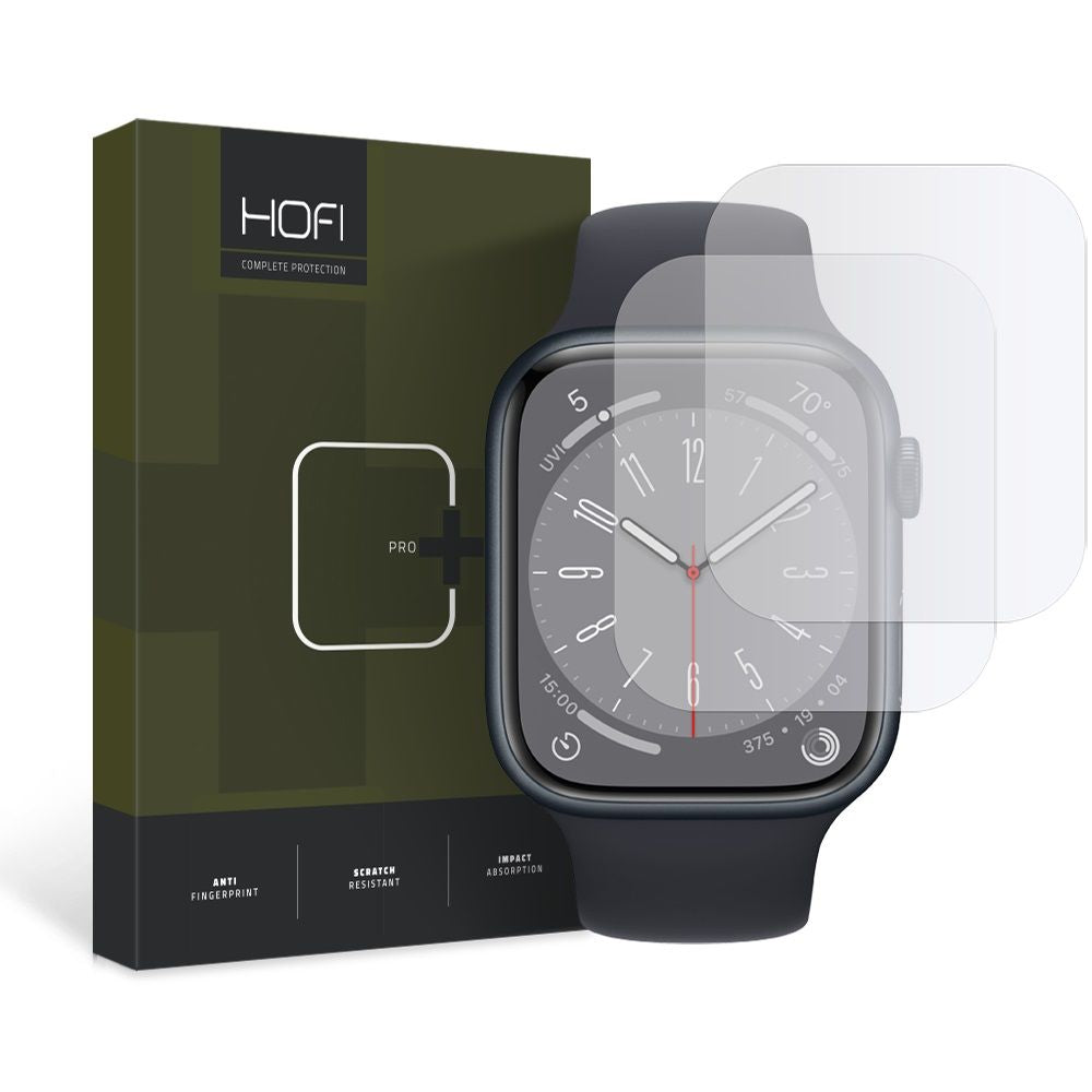 Apsauginė plėvelė Hofi HydroFlex Pro+ Apple Watch 6 / 7 / 8 / 9 / SE 1 / 2 / 3 (44 / 45 mm), 2 vnt., skaidri -- Apple...