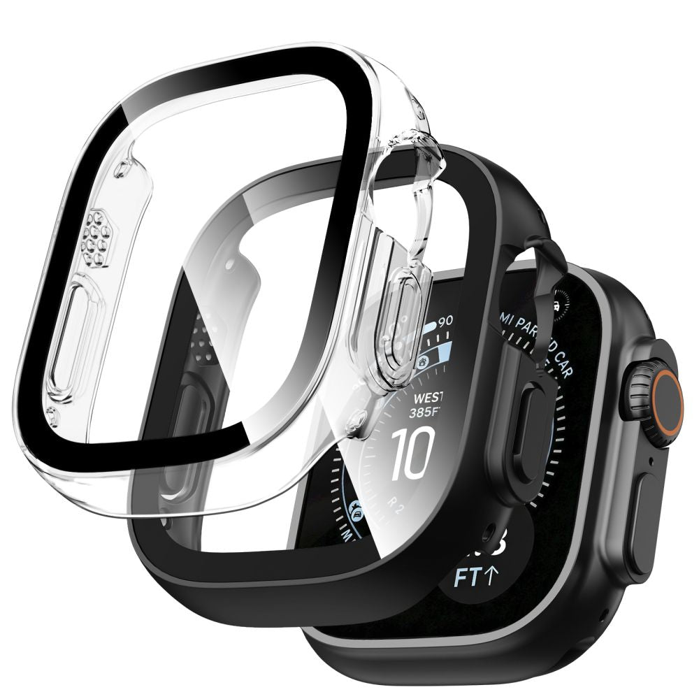 Dėklas Tech-Protect Defense Apple Watch Ultra 1 / 2 / 3 / 4 (49 mm), 2 vnt., juodas ir skaidrus -- Apple Watch Ultra 1...