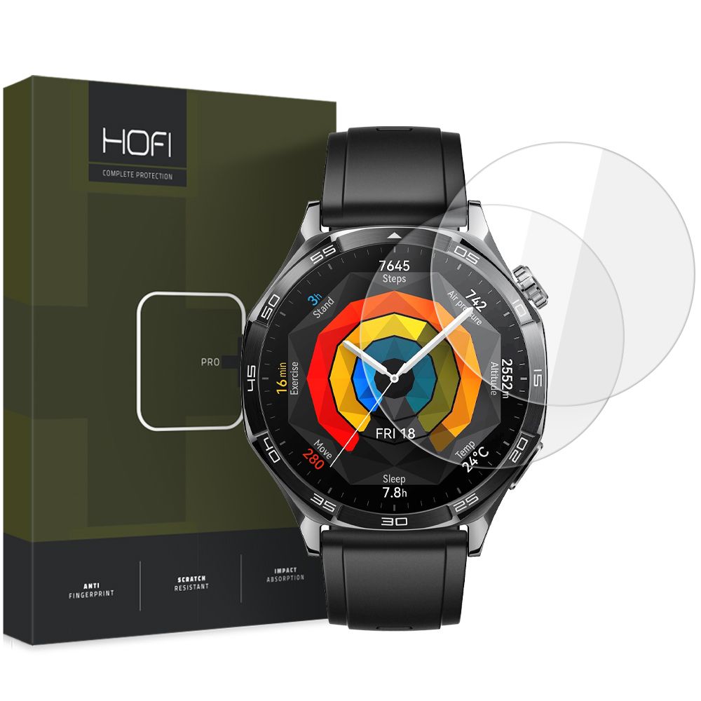 Apsauginis stiklas Hofi Glass Pro+ Huawei Watch GT 5 (46 mm), 2 vnt., skaidrus -- Watch GT 5 (46 mm)