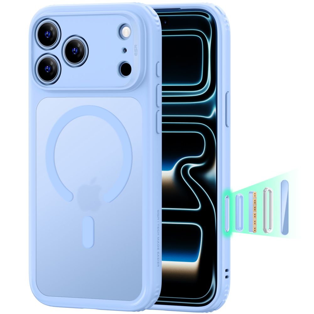 Dėklas ESR Classic Hybrid MagSafe iPhone 17 Pro / 18 Pro, matinis šviesiai mėlynas -- iPhone 17 Pro, iPhone 18 Pro