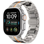 Dirželis Tech-Protect Stainless Apple Watch 8 / 9 / 10 / 11 / 12 / SE / Ultra (44 / 45 / 46 / 49 mm), Titanium / Orange...