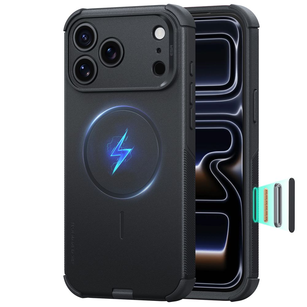 Dėklas ESR Cyber Tough MagSafe iPhone 17 Pro Max / 18 Pro Max, juodas -- iPhone 17 Pro Max, iPhone 18 Pro Max