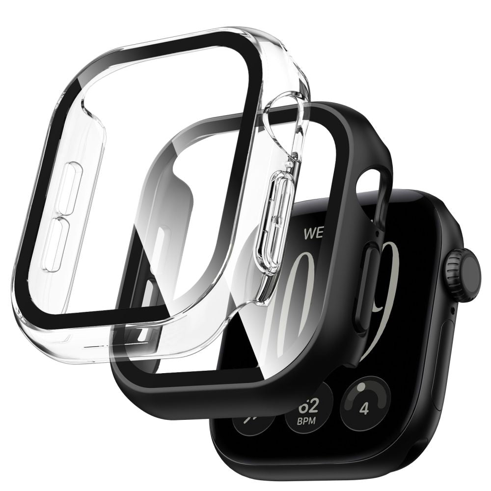 Dėklas Tech-Protect Defense Apple Watch 12 (46 mm), 2 vnt., juodas ir skaidrus -- Apple Watch 12 (46 mm)