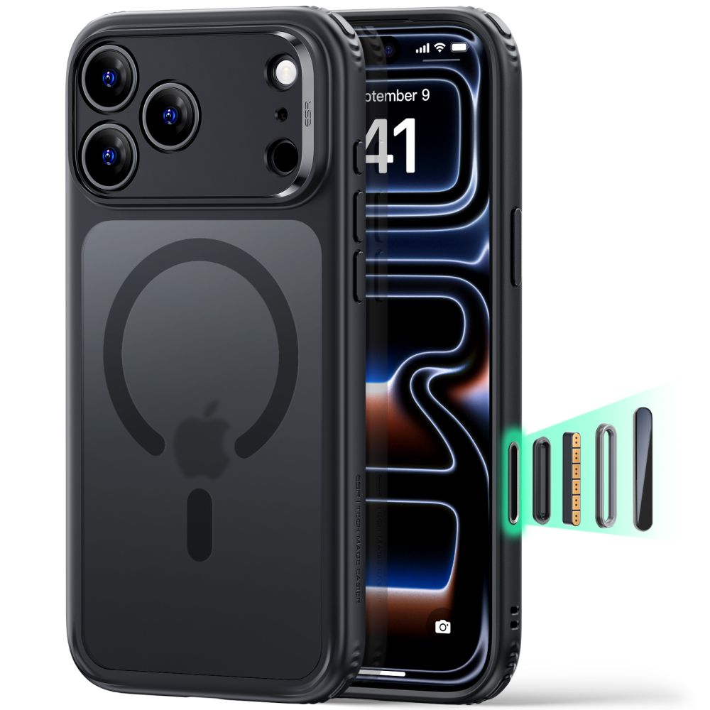 Dėklas ESR Classic Hybrid MagSafe iPhone 17 Pro Max / 18 Pro Max, matinis juodas -- iPhone 17 Pro Max, iPhone 18 Pro Max