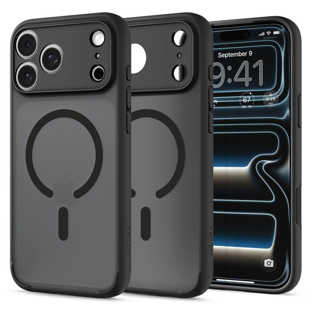 Dėklas Spigen Ultra Hybrid MagSafe iPhone 17 Pro / 18 Pro, matinis juodas -- iPhone 17 Pro, iPhone 18 Pro