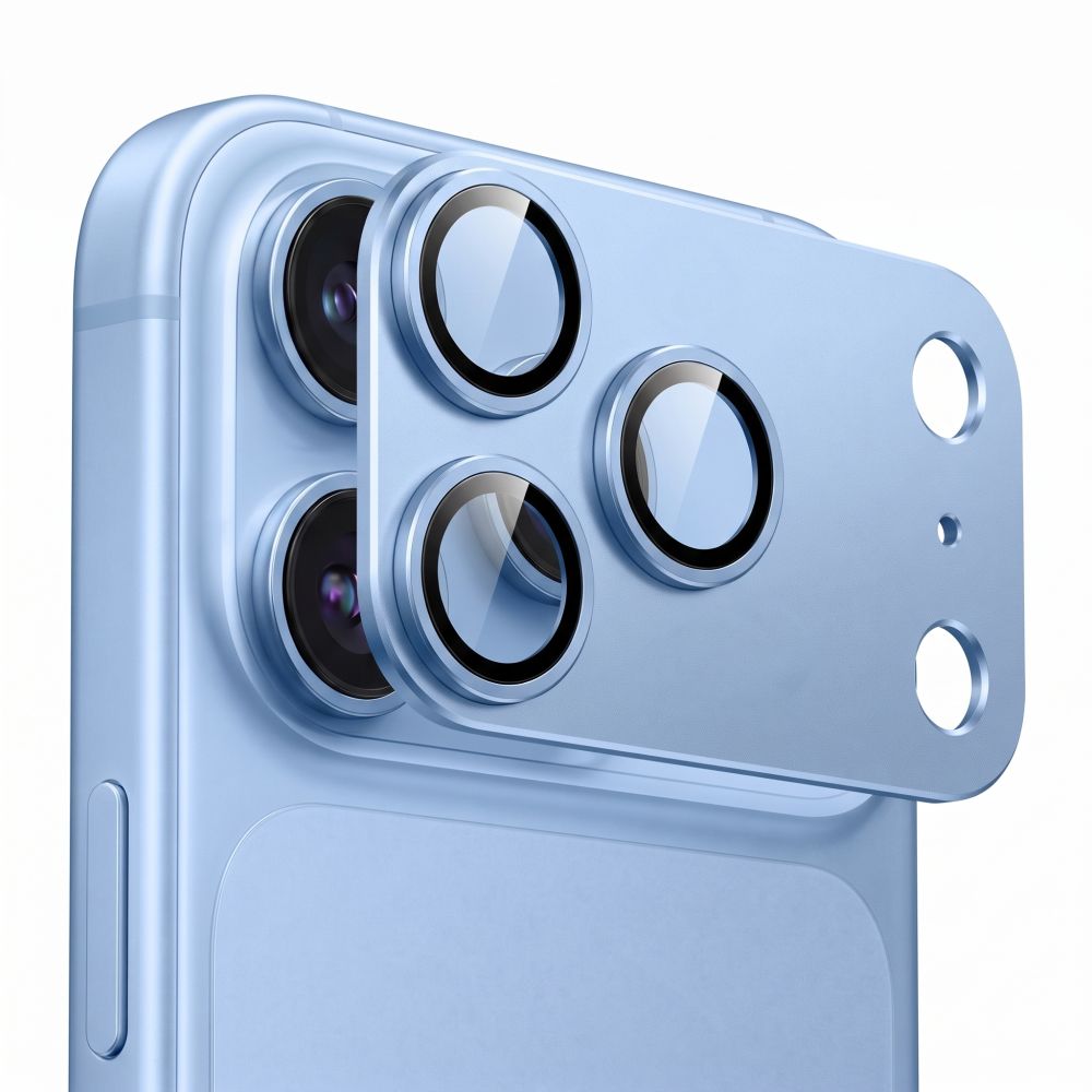Kameros objektyvų apsaugų rinkinys Tech-Protect Camfull Fit+ iPhone 18 Pro Max, šviesiai mėlynas -- iPhone 18 Pro Max