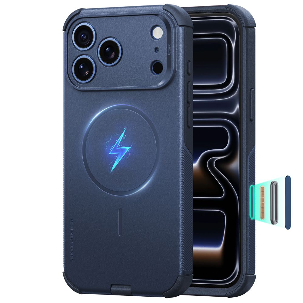 Dėklas ESR Cyber Tough MagSafe iPhone 17 Pro Max / 18 Pro Max, mėlynas -- iPhone 17 Pro Max, iPhone 18 Pro Max