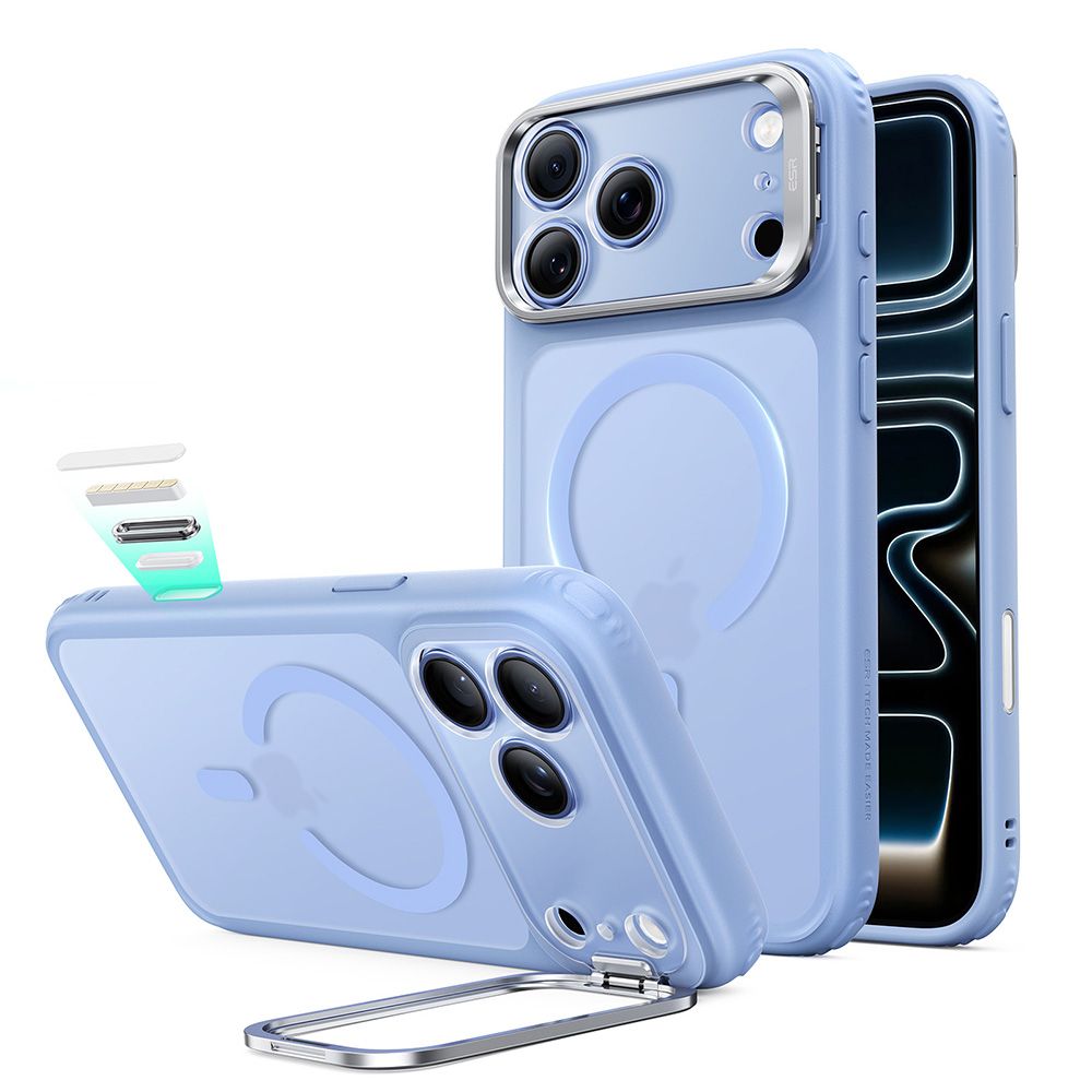 Dėklas ESR Classic Hybrid Kickstand MagSafe iPhone 17 Pro Max / 18 Pro Max, matinis šviesiai mėlynas -- iPhone 17 Pro...