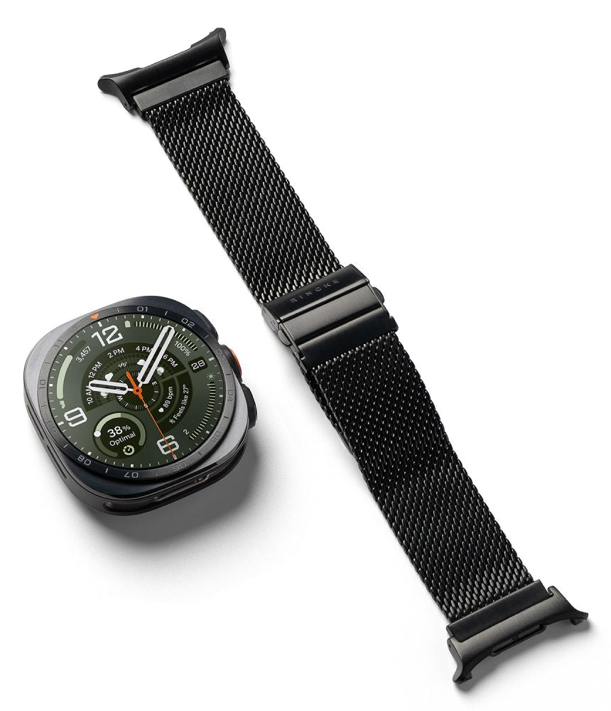Dirželis Ringke Metal One Mesh Samsung Galaxy Watch Ultra 1 / 2 2024-2026 (47 mm), juodas -- Galaxy Watch Ultra (47 mm),...