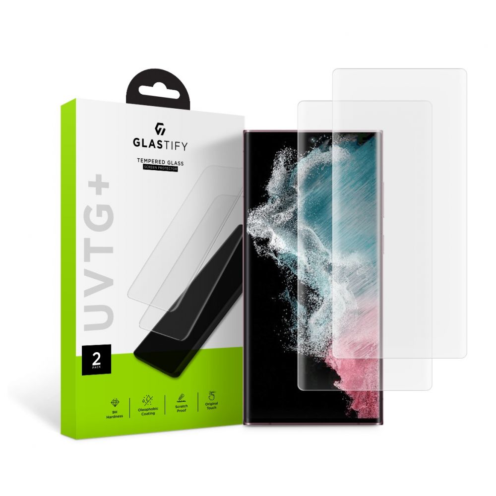 Apsauginis stiklas Glastify UVTG+ 2 vnt. Galaxy S22 Ultra -- Galaxy S22 Ultra
