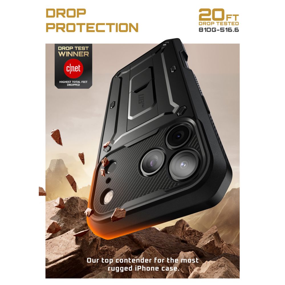 Supcase Unicorn Beetle Pro dėklas iPhone 17 Pro – juodas