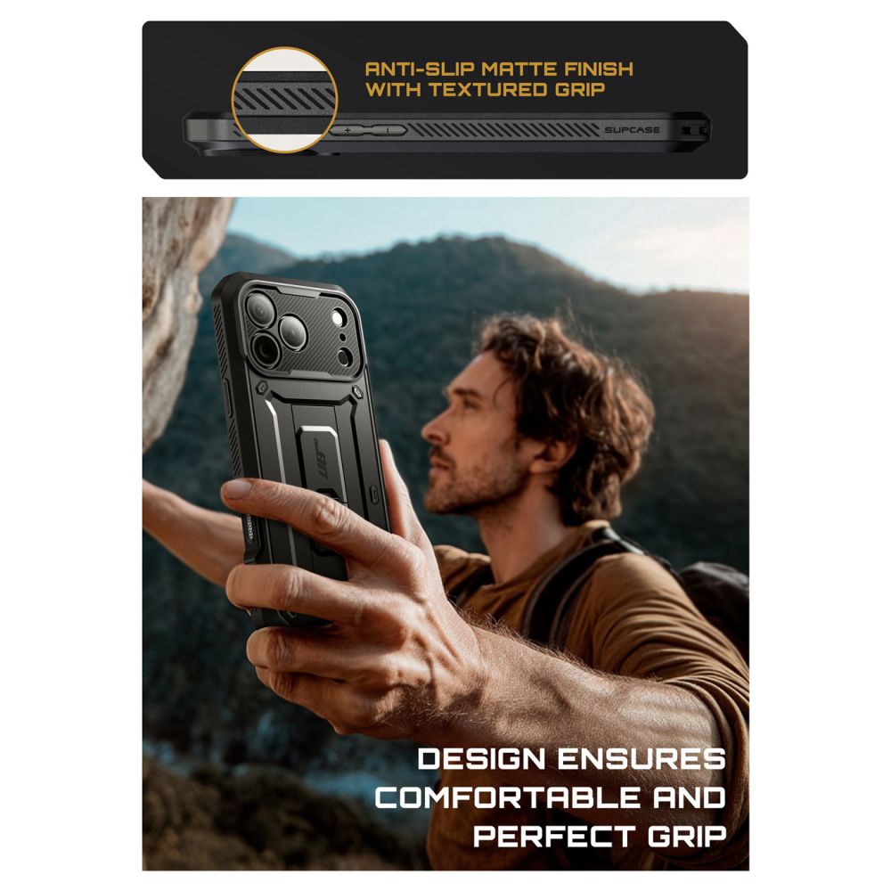 Supcase Unicorn Beetle Pro dėklas iPhone 17 Pro – juodas