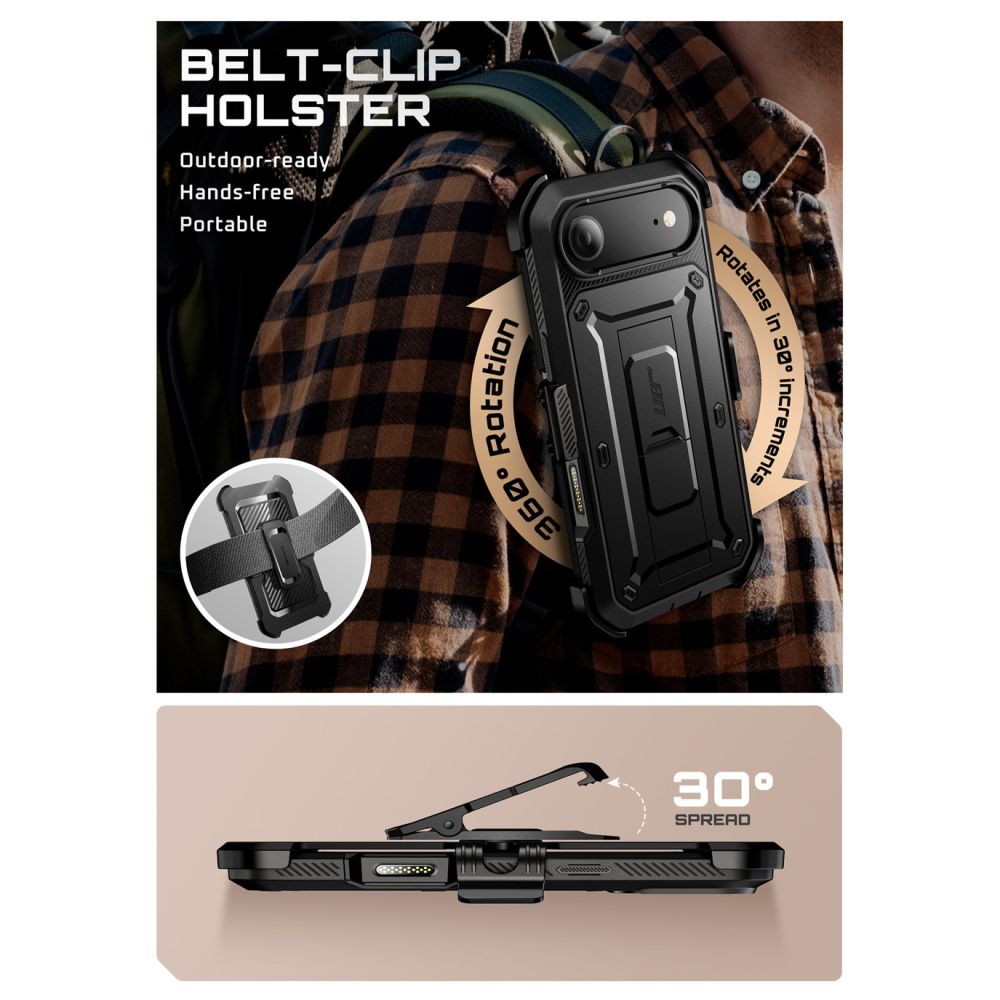Supcase Unicorn Beetle Pro dėklas iPhone 17 Air – juodas