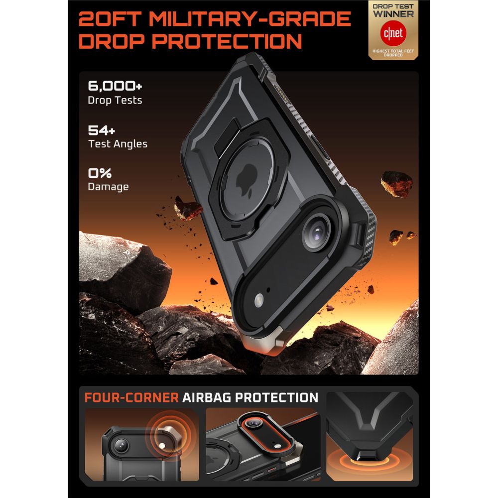 Supcase UB Grip MagSafe dėklas iPhone 17 Air – juodas