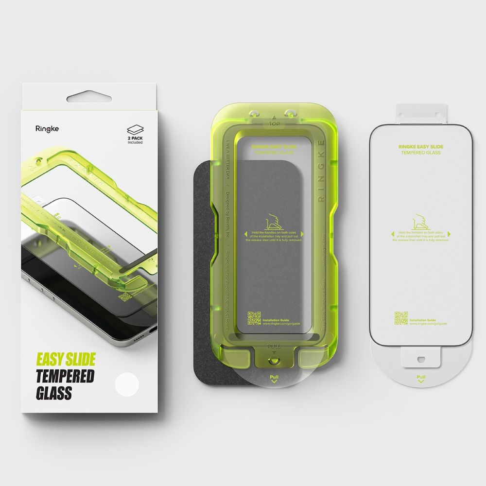 Ringke Easy Slide 2 vnt. grūdintas stiklas iPhone 17 Pro – juodas -- iPhone 17 Pro