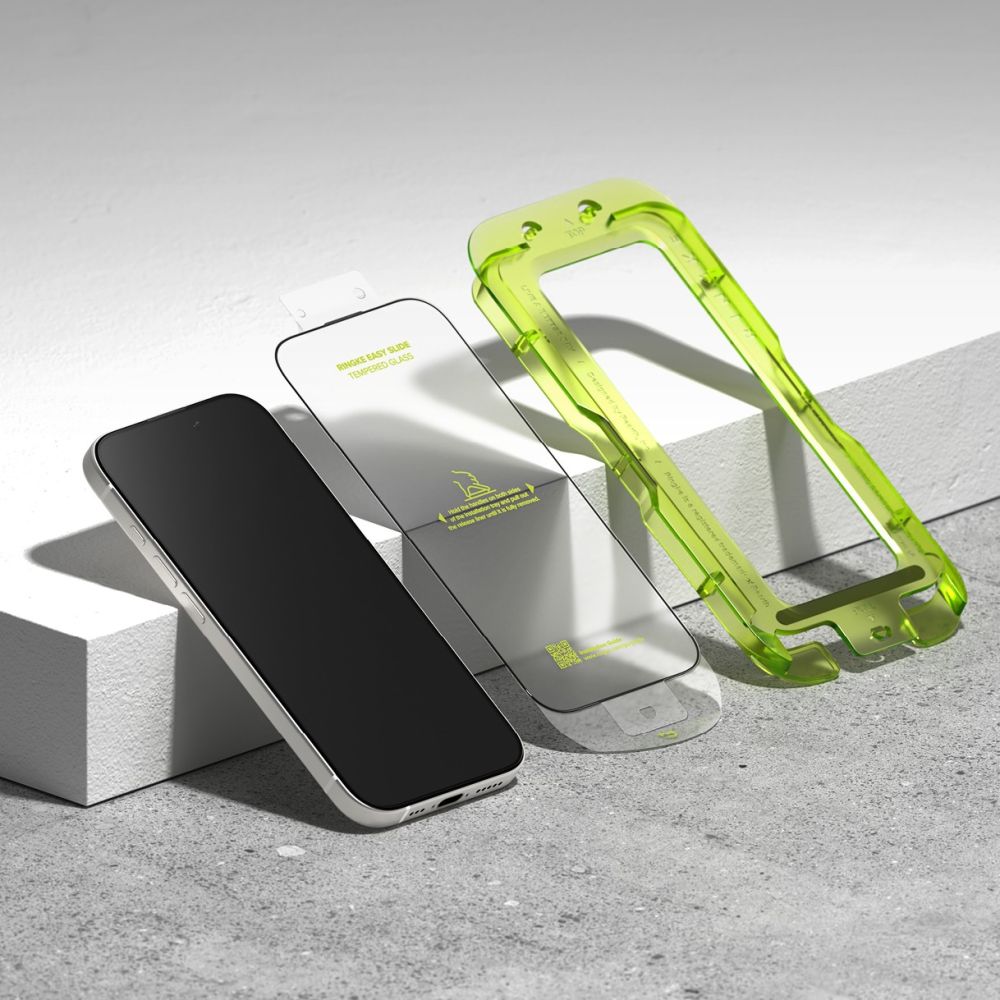 Ringke Easy Slide grūdintas stiklas iPhone 17 (2 vnt.) – juodas
