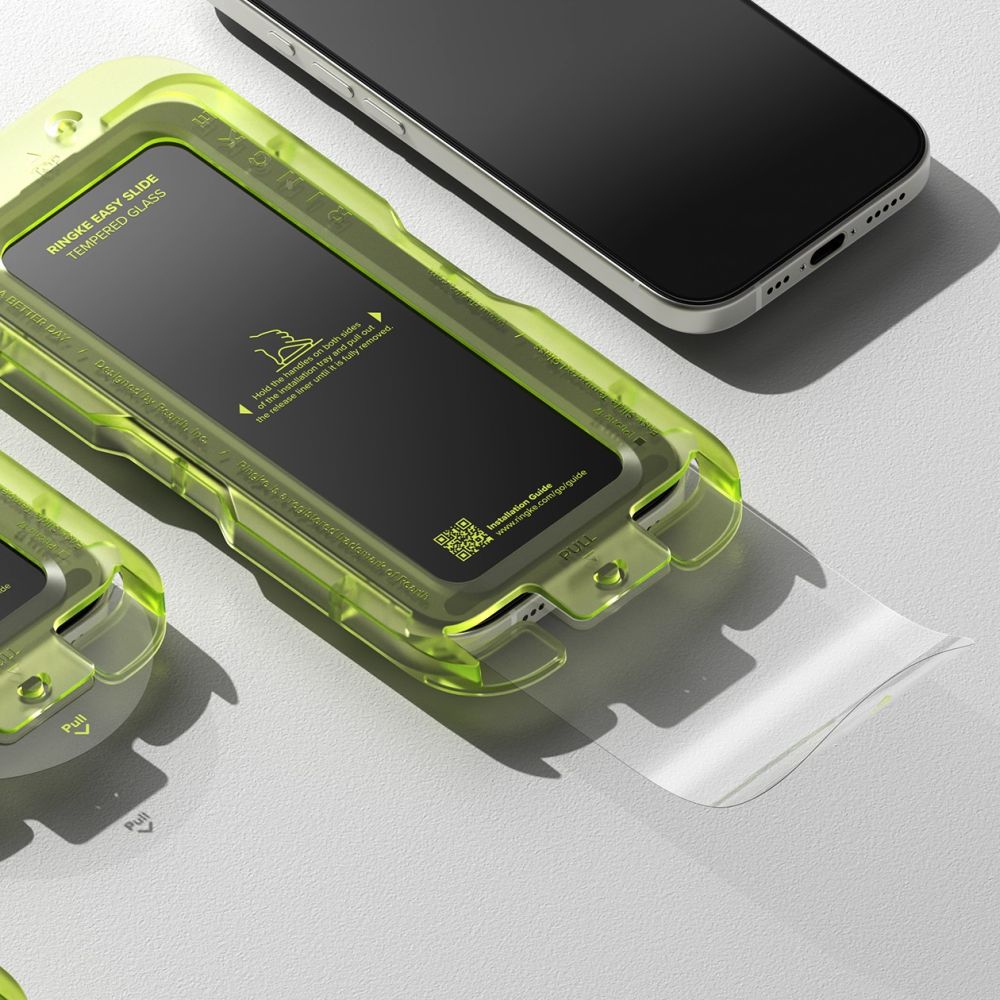 Ringke Easy Slide grūdintas stiklas iPhone 17 (2 vnt.) – juodas