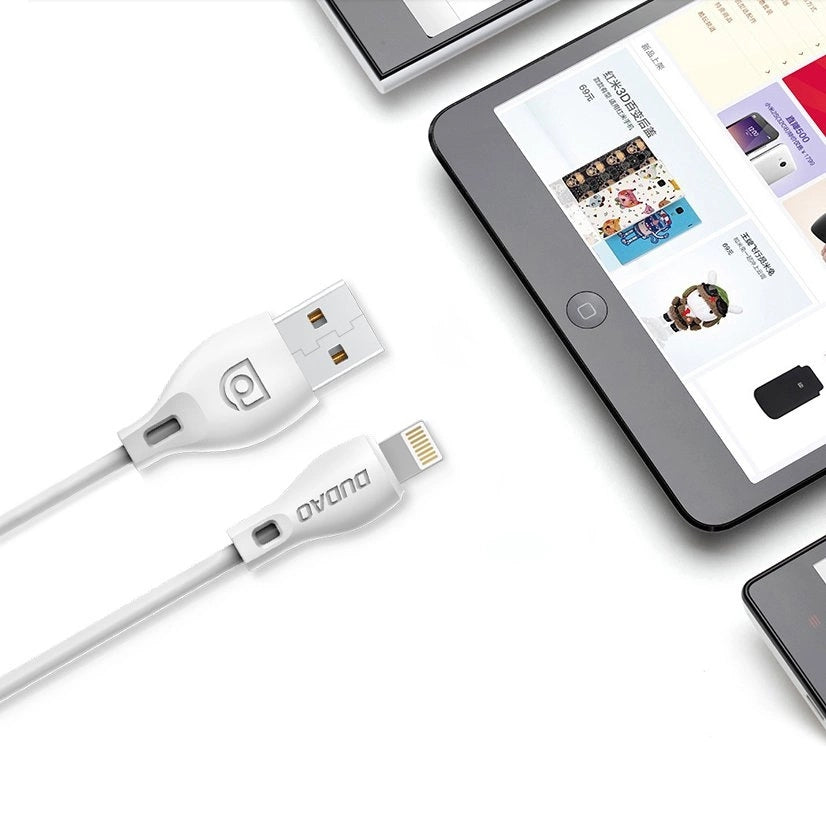 Dudao USB / Lightning laidas 2.4A 1m baltas (L4L 1m white)