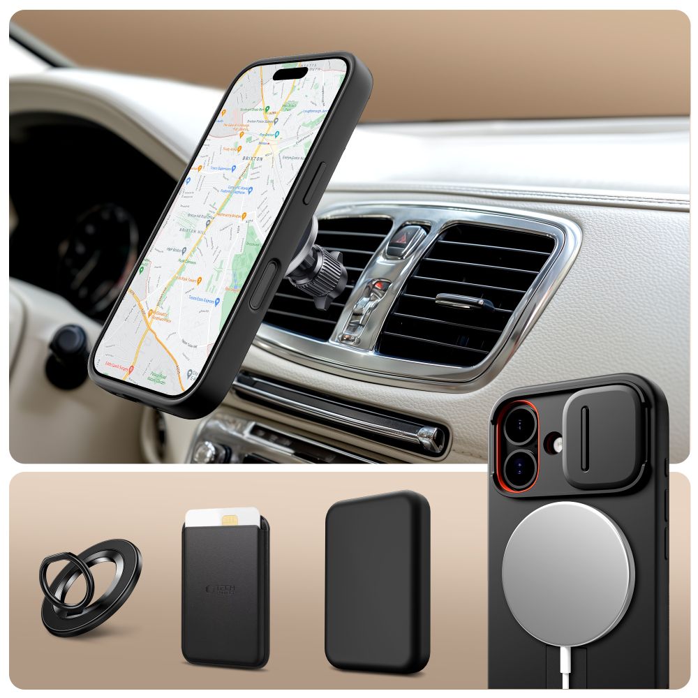 Tech-Protect Kevlar Aura MagSafe dėklas iPhone 17 – juodas -- iPhone 17