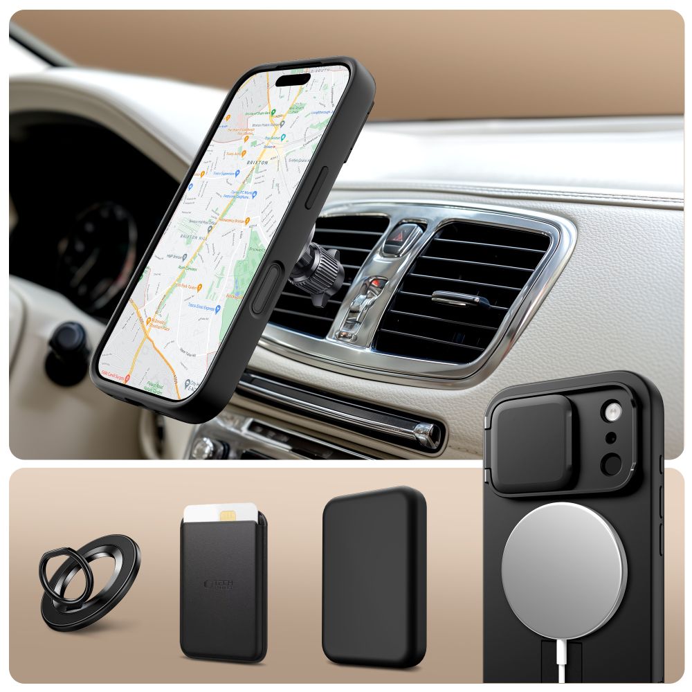 Tech-Protect Kevlar Aura MagSafe dėklas iPhone 17 Pro Max – juodas -- iPhone 17 Pro Max