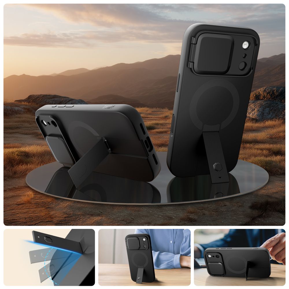Tech-Protect Kevlar Aura MagSafe dėklas iPhone 17 Pro Max – juodas -- iPhone 17 Pro Max