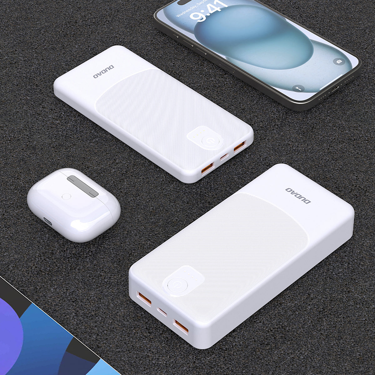 Powerbank Dudao K10 10000mAh 2.4A 2 x USB-A - white
