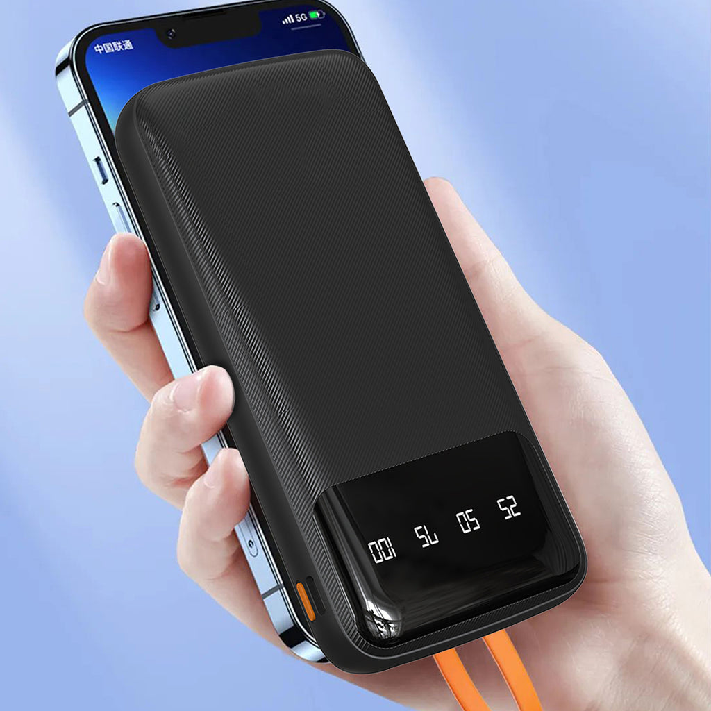 Dudao K6Pro universali išorinė baterija 10000mAh su USB laidu, USB Type C, Lightning - juoda (K6Pro-black)