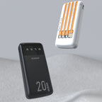 Dudao didelės talpos išorinė baterija su 4 integruotais laidais 20000mAh USB Type C + micro USB + Lightning + USB-A (input) - juoda (Dudao K6Pro+)