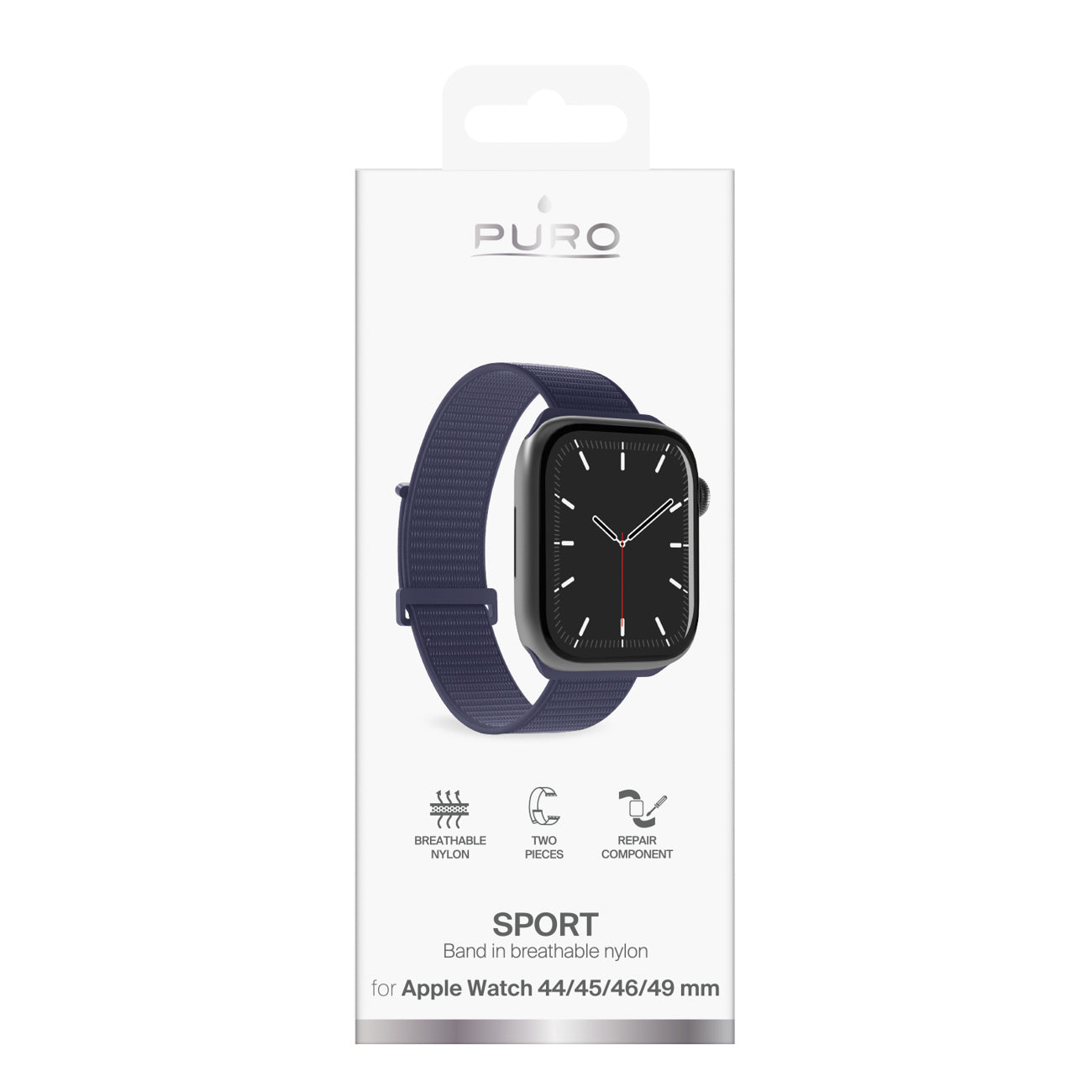 Puro Sport dirželis Apple Watch 44/45/46/49mm - tamsiai mėlynas -- Apple Watch