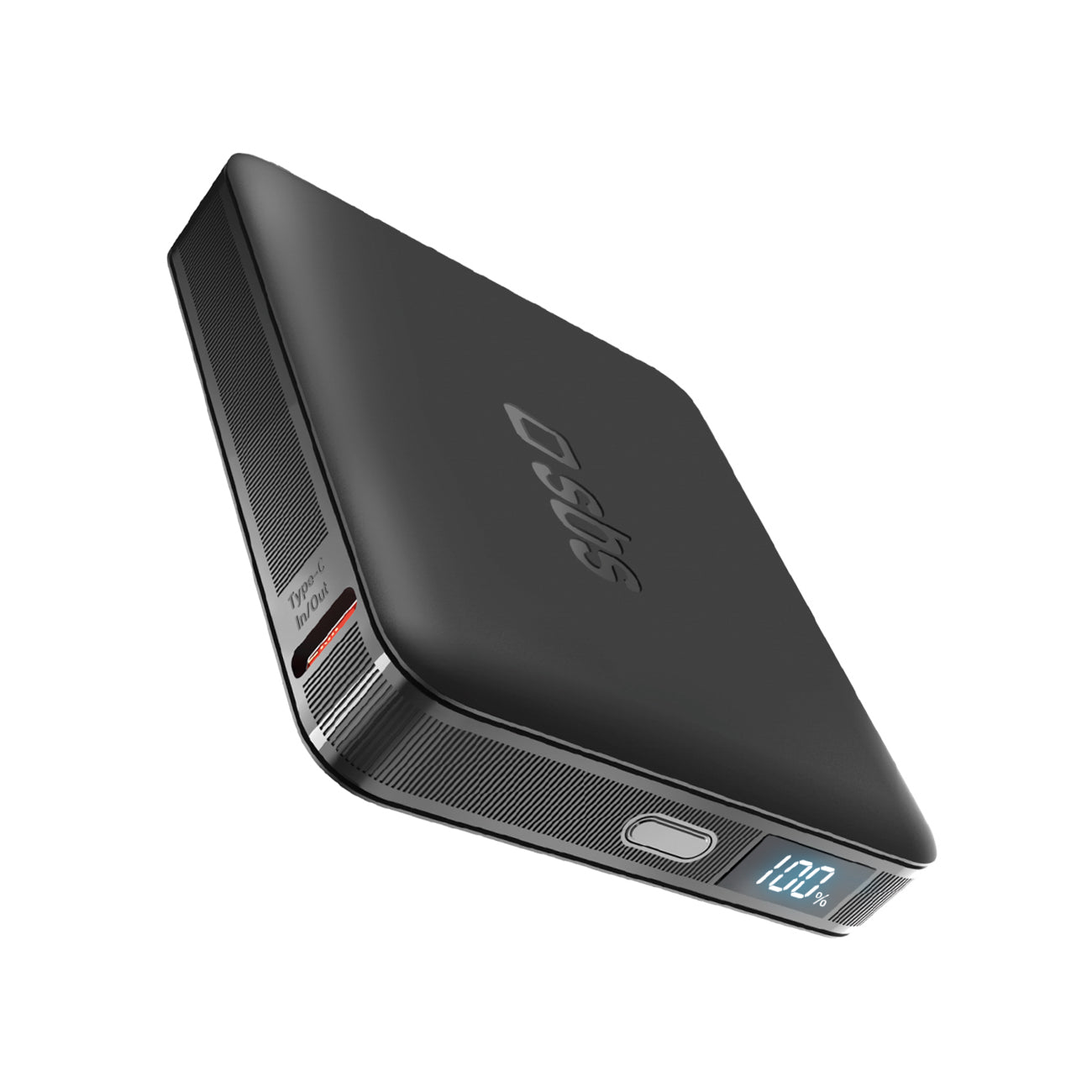 SBS HD 10W 5000mAh USB-C išorinė baterija su LCD ekranu - juoda