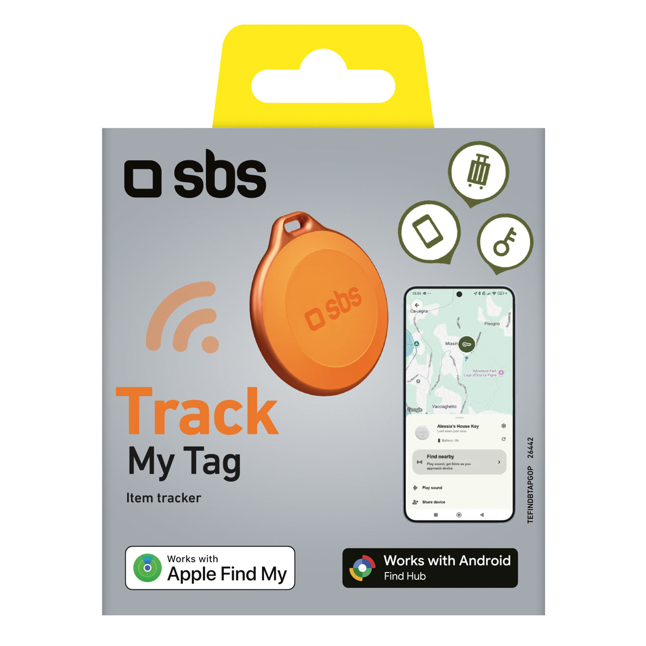 SBS Track My Tag universalus sekiklis – oranžinis