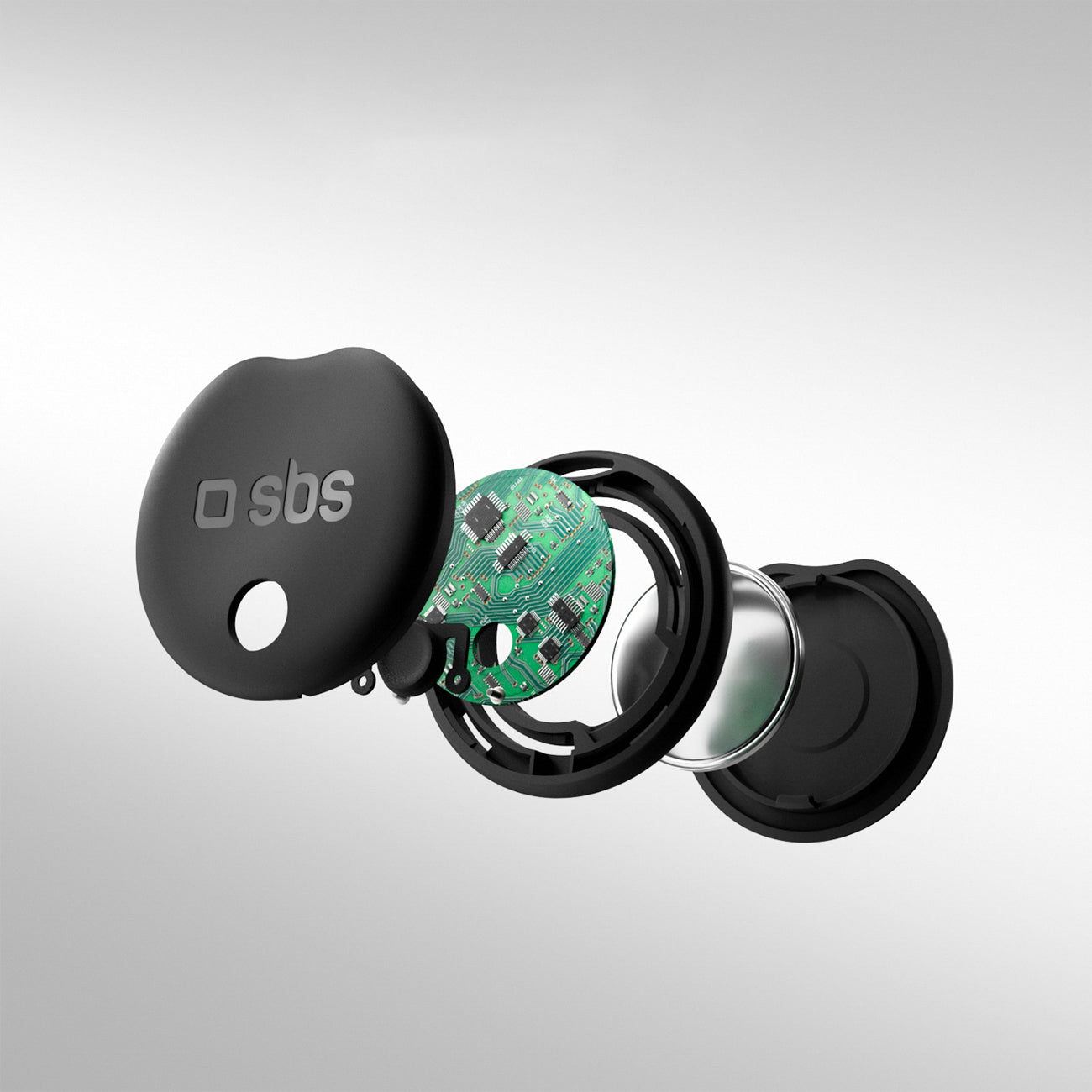 SBS universalus lokatorius Track My Dual rinkinys 4 vnt. - juodas