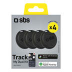 SBS universalus lokatorius Track My Dual rinkinys 4 vnt. - juodas